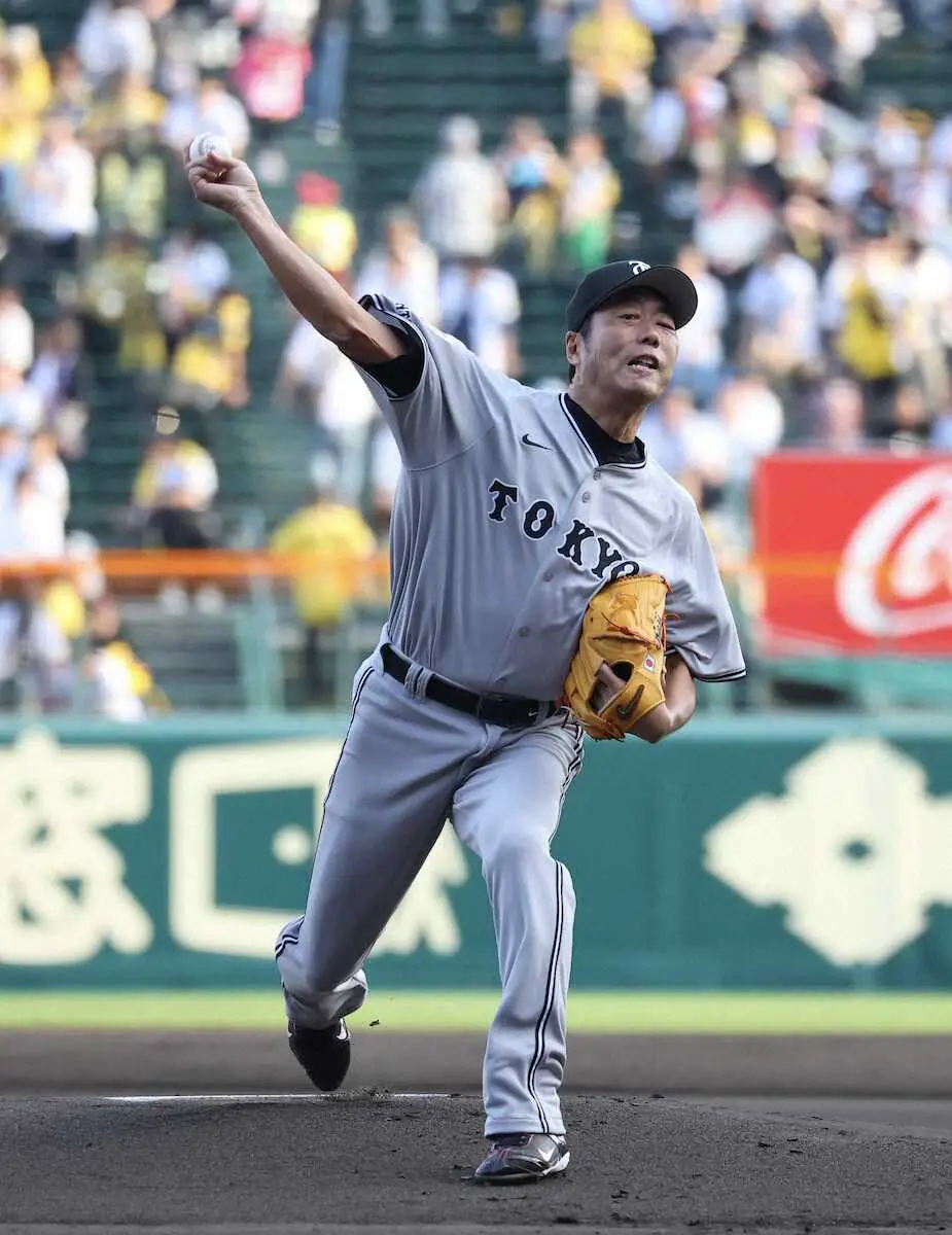 【画像・写真】阪神OB能見氏、巨人OB上原氏が甲子園でスピードガン対決　聖地のマウンドに能見氏「最高ですね」