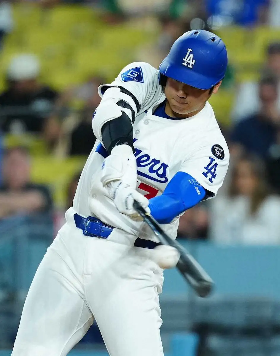 【画像・写真】大谷翔平　第4打席で左中間二塁打　山本由伸は自己最多110球で7回1安打無失点の快投