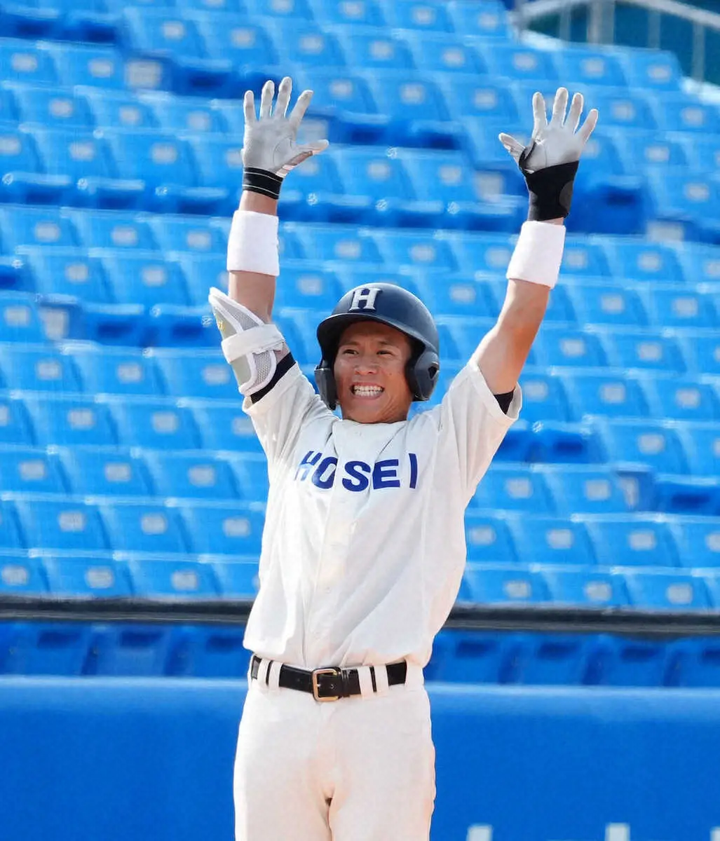 【画像・写真】法大・藤森康淳　決勝打を含む4安打4打点で優勝の可能性残す白星に貢献