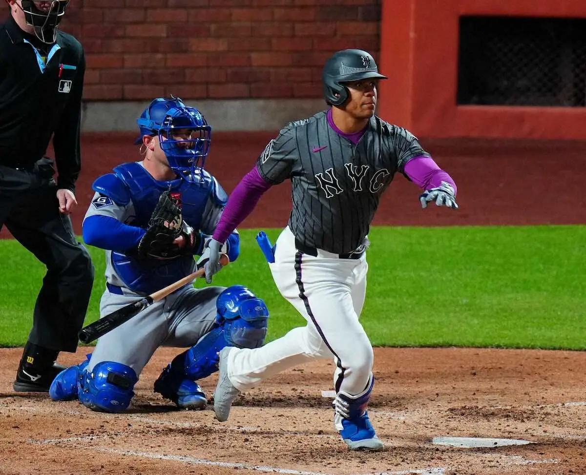 【画像・写真】メッツ・ソト　大谷翔平とのスター対決で勝ち越し適時打放ち存在感　大谷は5回まで3打数無安打2三振