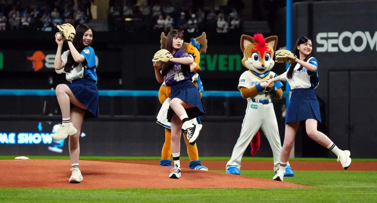 【画像・写真】乃木坂“きつねダンス”に球場大歓声！金川紗耶、小川彩、長嶋凛桜が披露「かわいい」「えぐい」の声