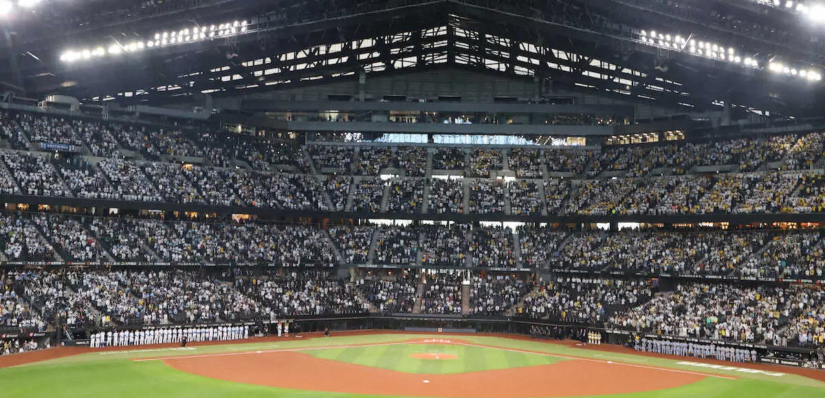 【画像・写真】プロ野球　全球場で長嶋茂雄さん追悼　球場に喪章掲げられ黙とう、追悼映像も…悲しみに包まれた6・3