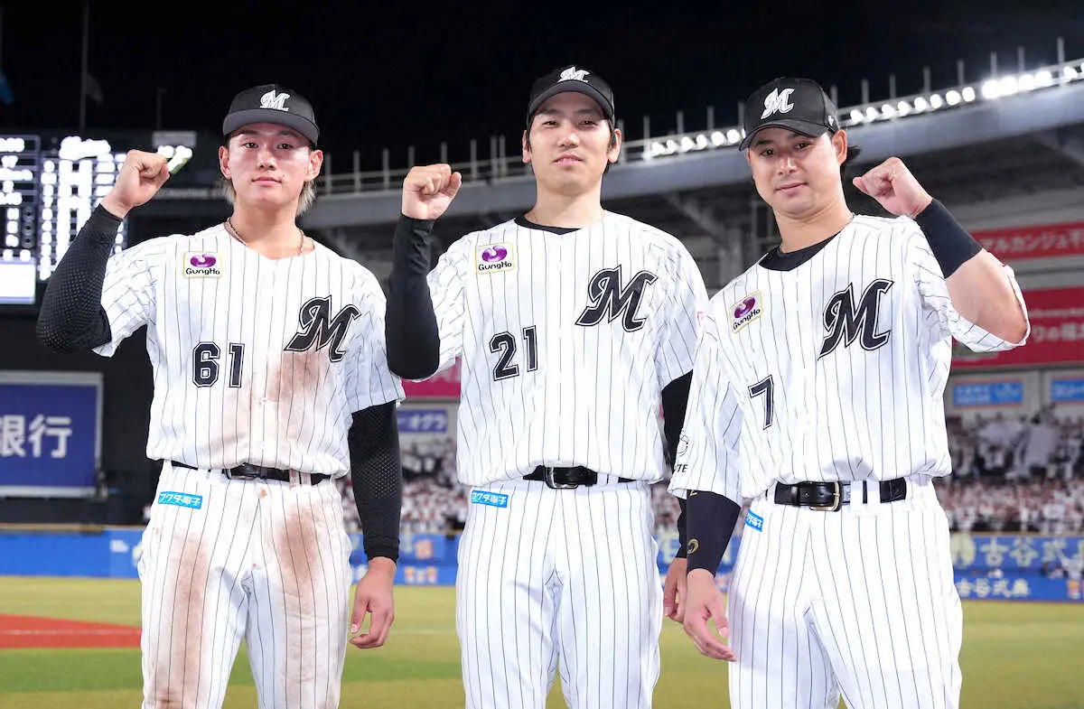 【画像・写真】石川柊太が待望1勝「やっとロッテの一員になれたと思う」山本はプロ初4番で即弾「めちゃくちゃ緊張…」