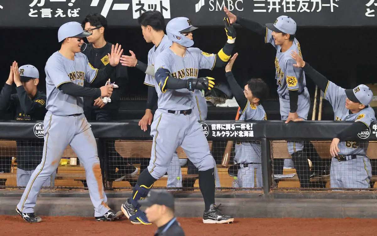 【画像・写真】1試合2発で通算100号に王手　阪神・佐藤輝「1本目はちょっとラッキーな部分はありました」