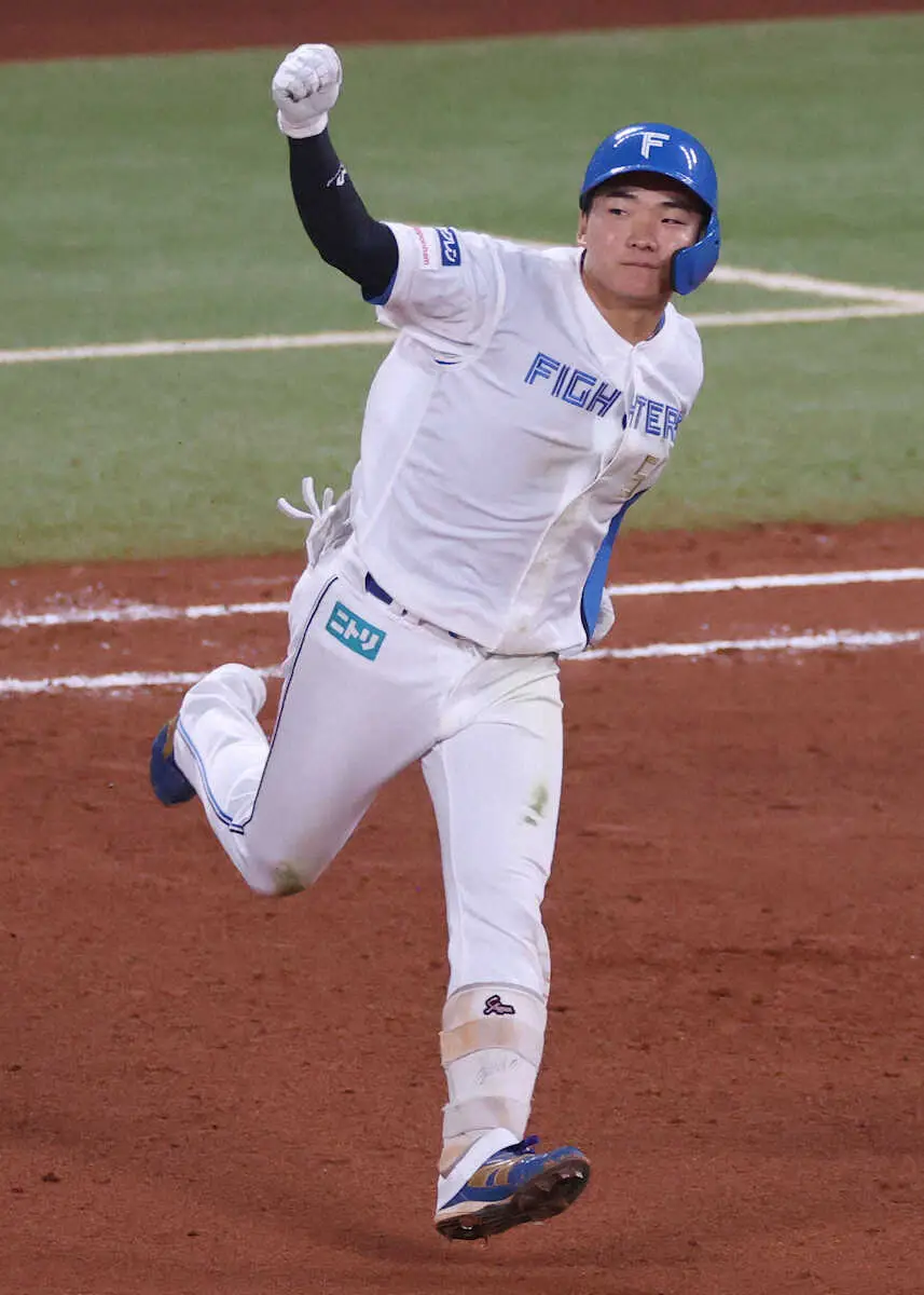 【画像・写真】日本ハム・山県「まさか、入るか」プロ1号がV弾　小6以来の一発に自身も驚き　母校・早大Vから刺激