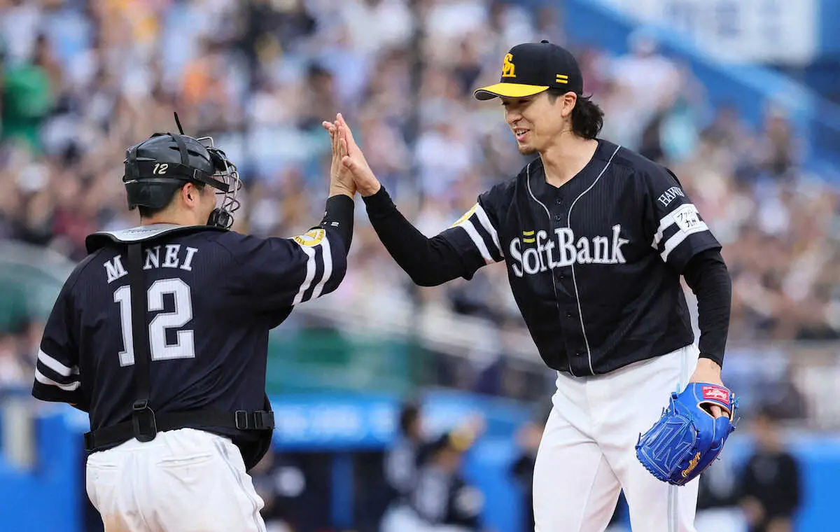【画像・写真】ソフトバンク・上沢直之が移籍後初完投で4勝目！プロ初打点もマークし「得意ではないが練習はしていた」