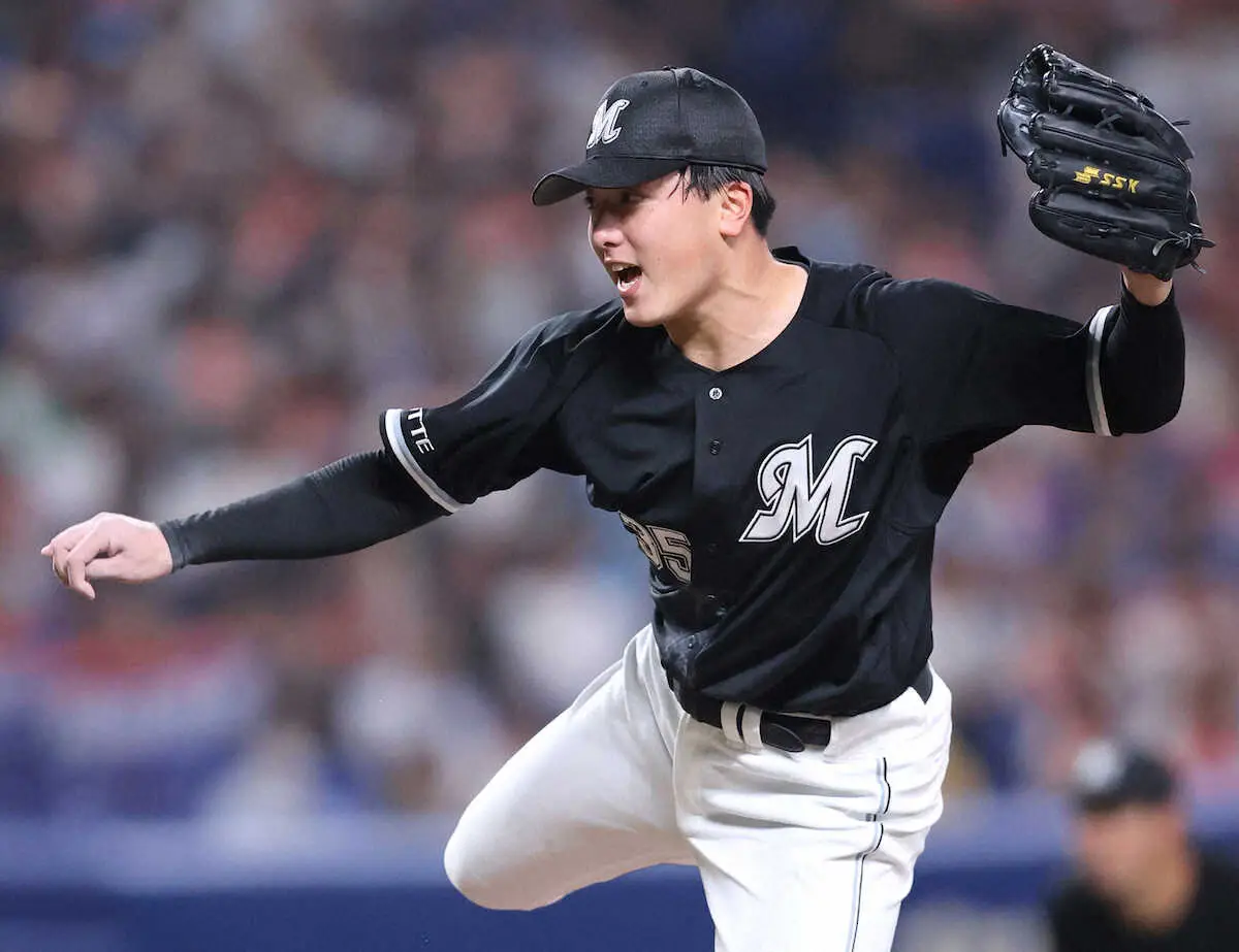 【画像・写真】ロッテ先発・田中晴也　投げては7回1失点で9K　打っては2点適時打でプロ初安打、初打点
