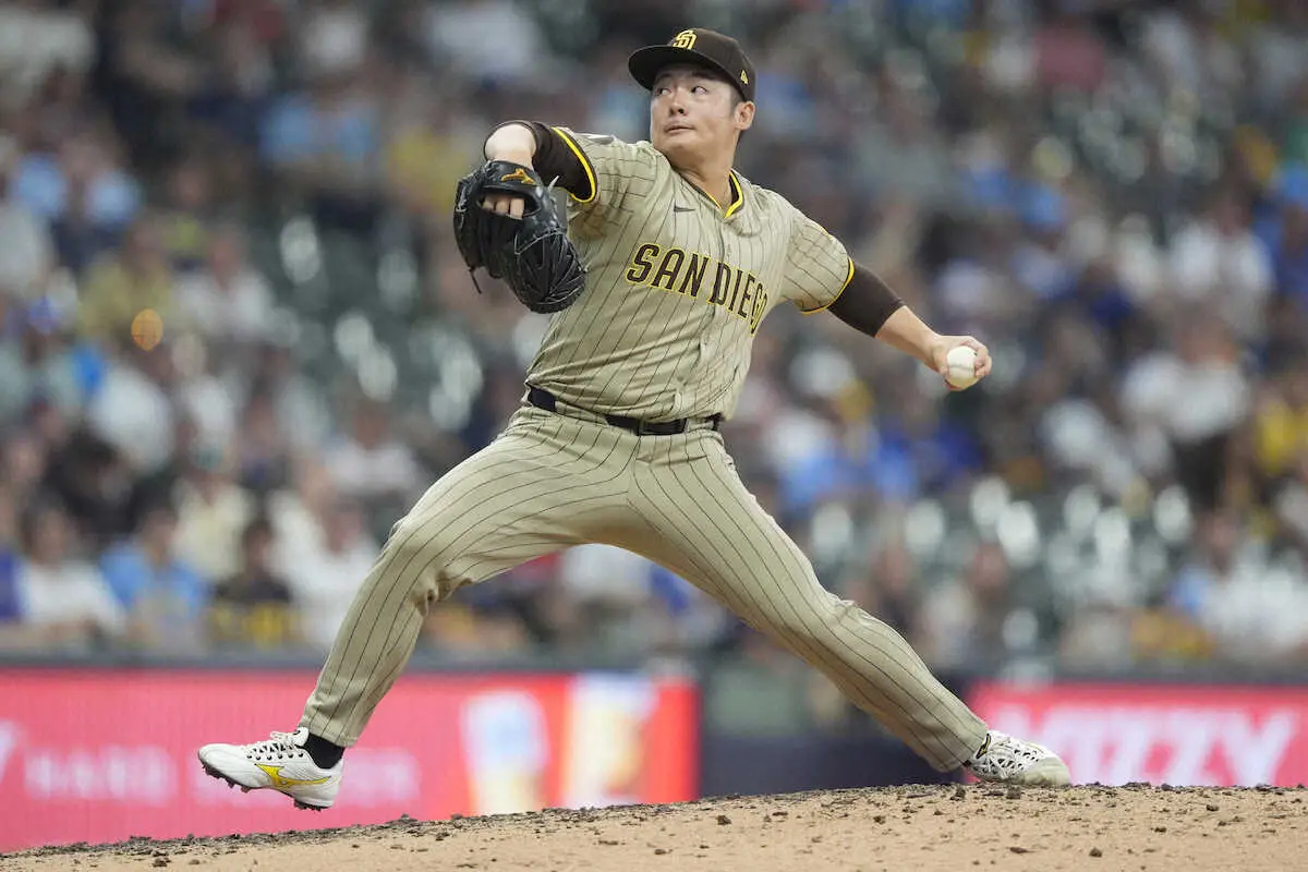 【画像・写真】松井裕樹が4試合ぶり失点　キム・ヘソンに同点二塁打浴びる　大谷は一ゴロで勝ち越し点与えず