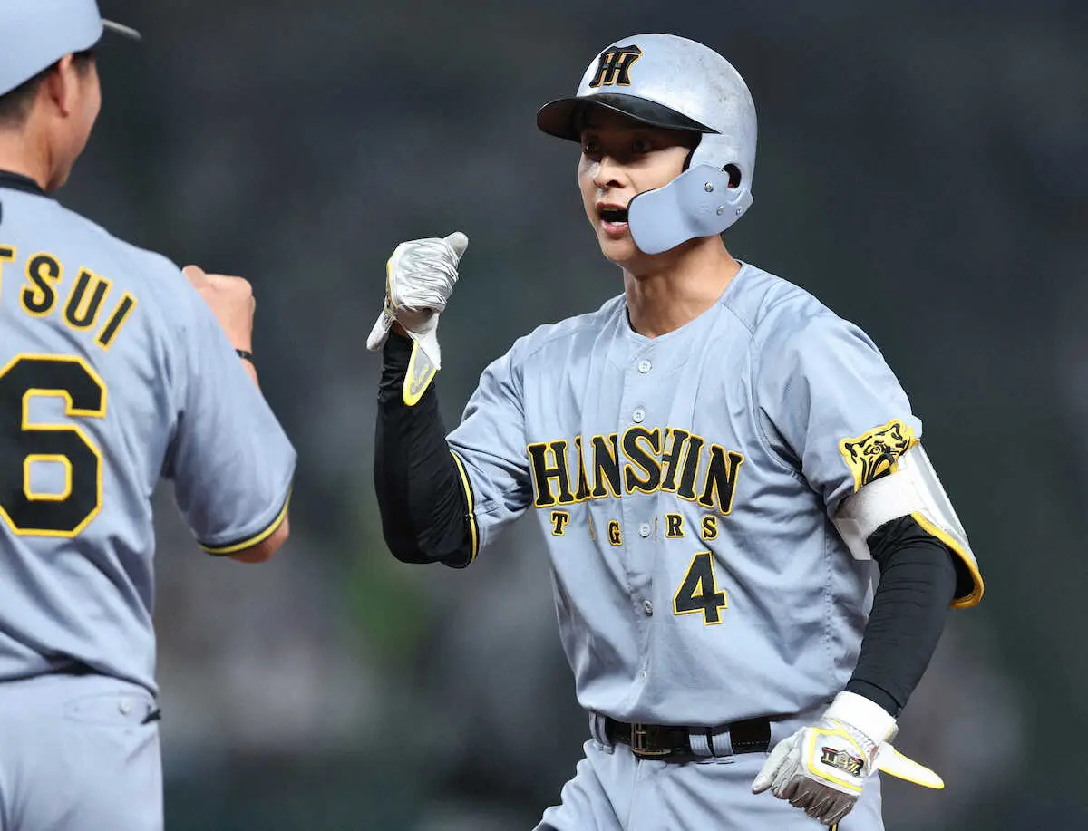 【画像・写真】阪神「気合で打ちました」いぶし銀・熊谷が先制打、立教大・長嶋さんの後輩です