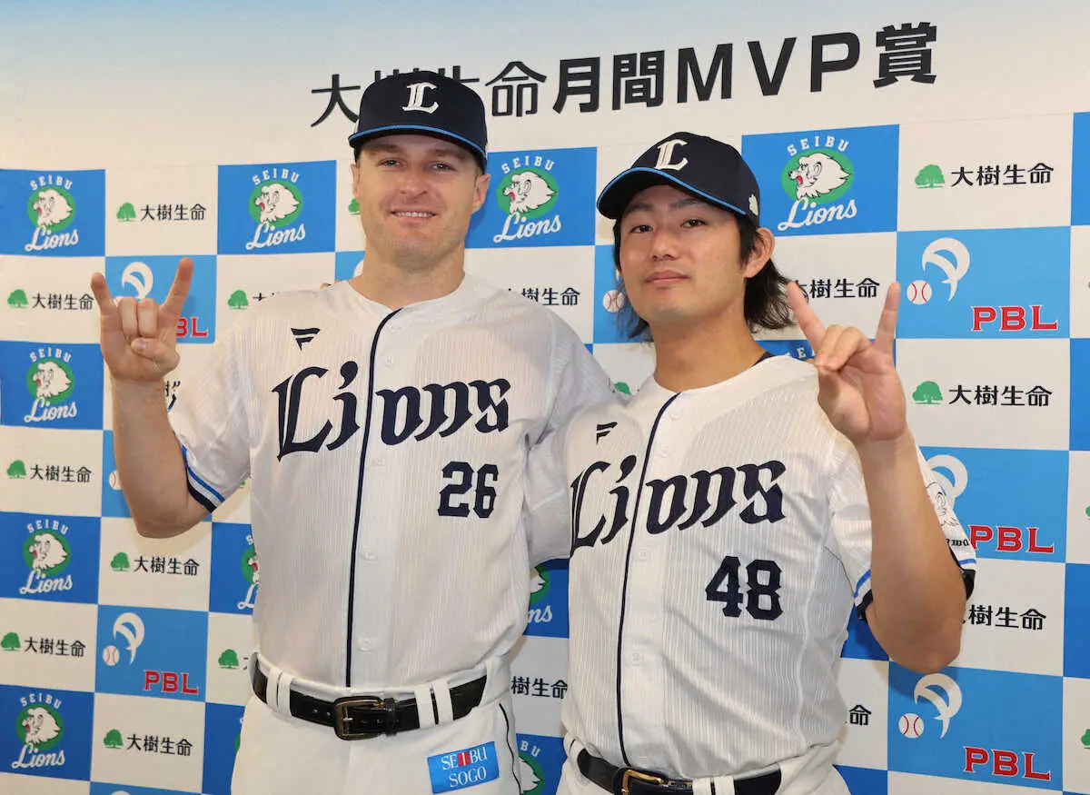 【画像・写真】5月度月間MVP賞　パは西武・今井＆ネビン　西武勢の投打同時受賞は7年ぶり