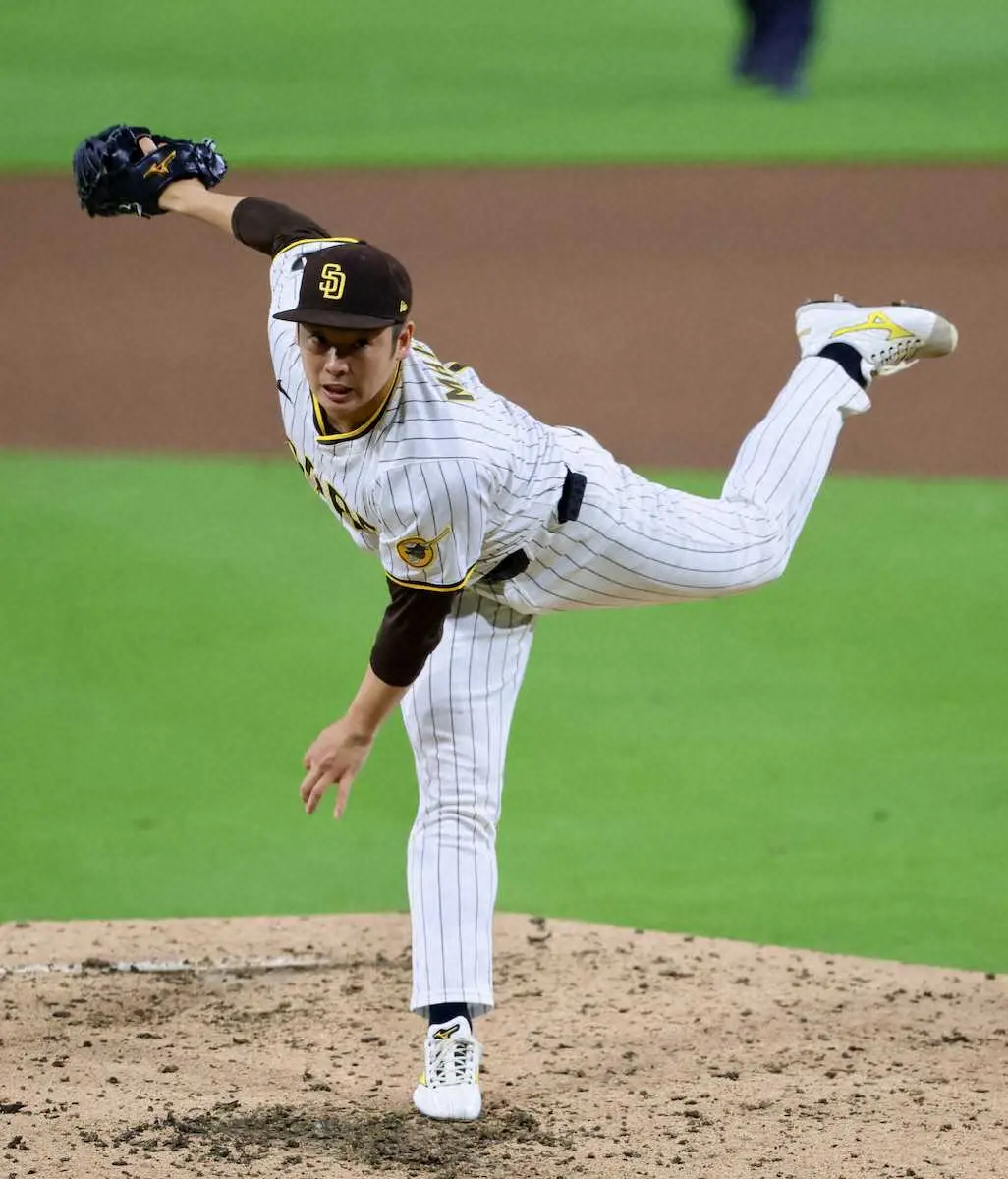 【画像・写真】松井裕樹　大谷翔平からメジャー通算100三振目　外角低めのスライダーで空振り奪う　本拠ファン大歓声