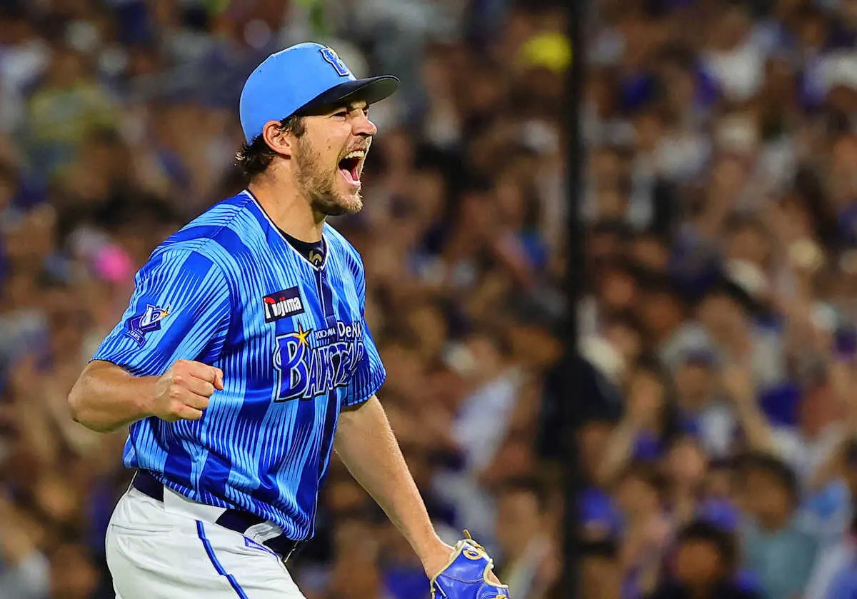 【画像・写真】【隠しマイク】DeNAバウアー　交流戦は4連勝中と聞くと人さし指を口に当てて「シー」