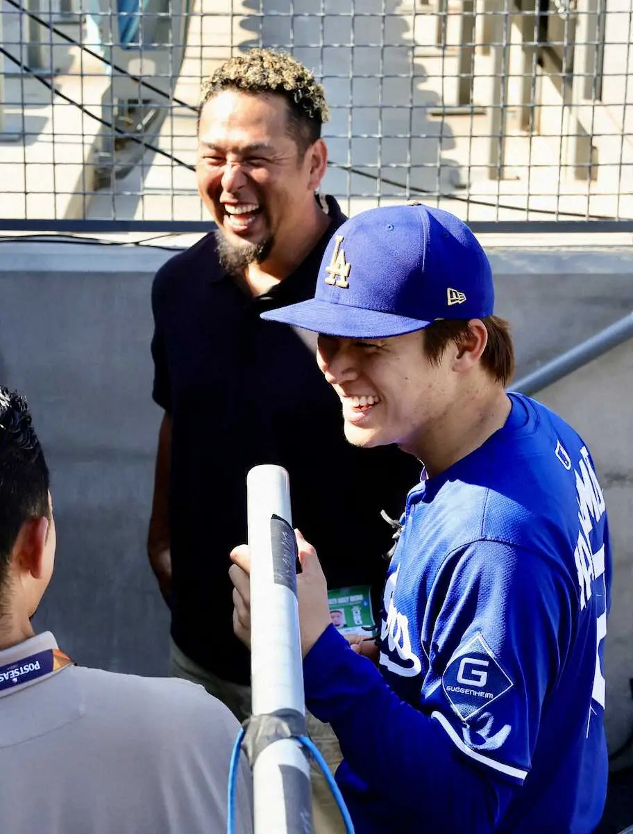 【画像・写真】元西武・中島宏之氏がドジャースタジアム訪問「時間に追われてないので自由に生活」ダルや由伸らと再会