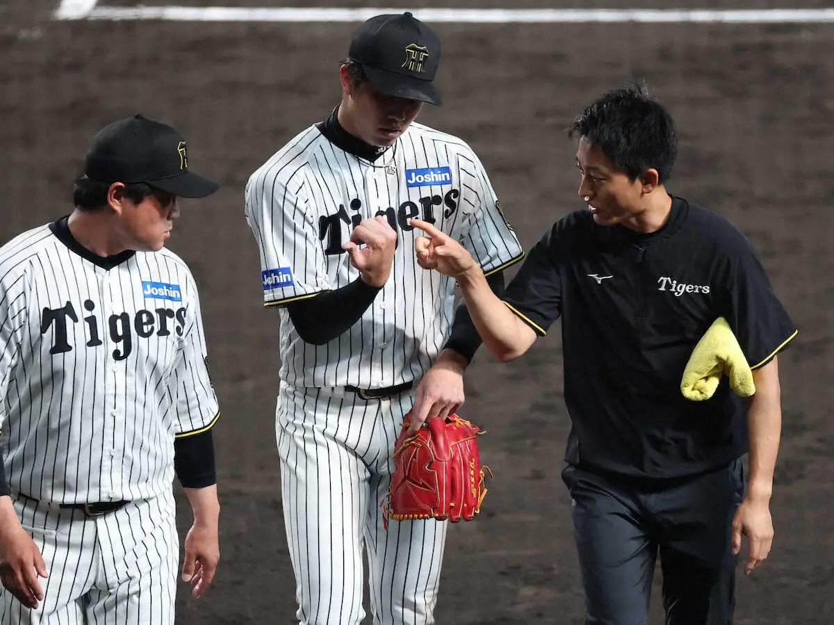 【画像・写真】打球直撃の阪神・才木は大事取りノースローも　「大丈夫だと思います」次回登板へ影響なし強調