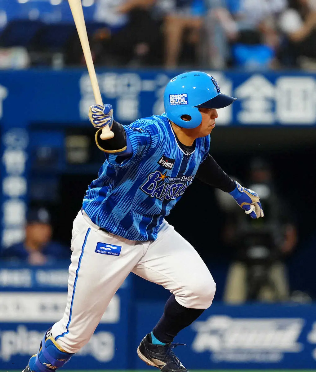 【画像・写真】DeNA・東が「魚雷バット」使用で渡辺から中前打　「ライトスタンド狙う」と試合前には意気込み！