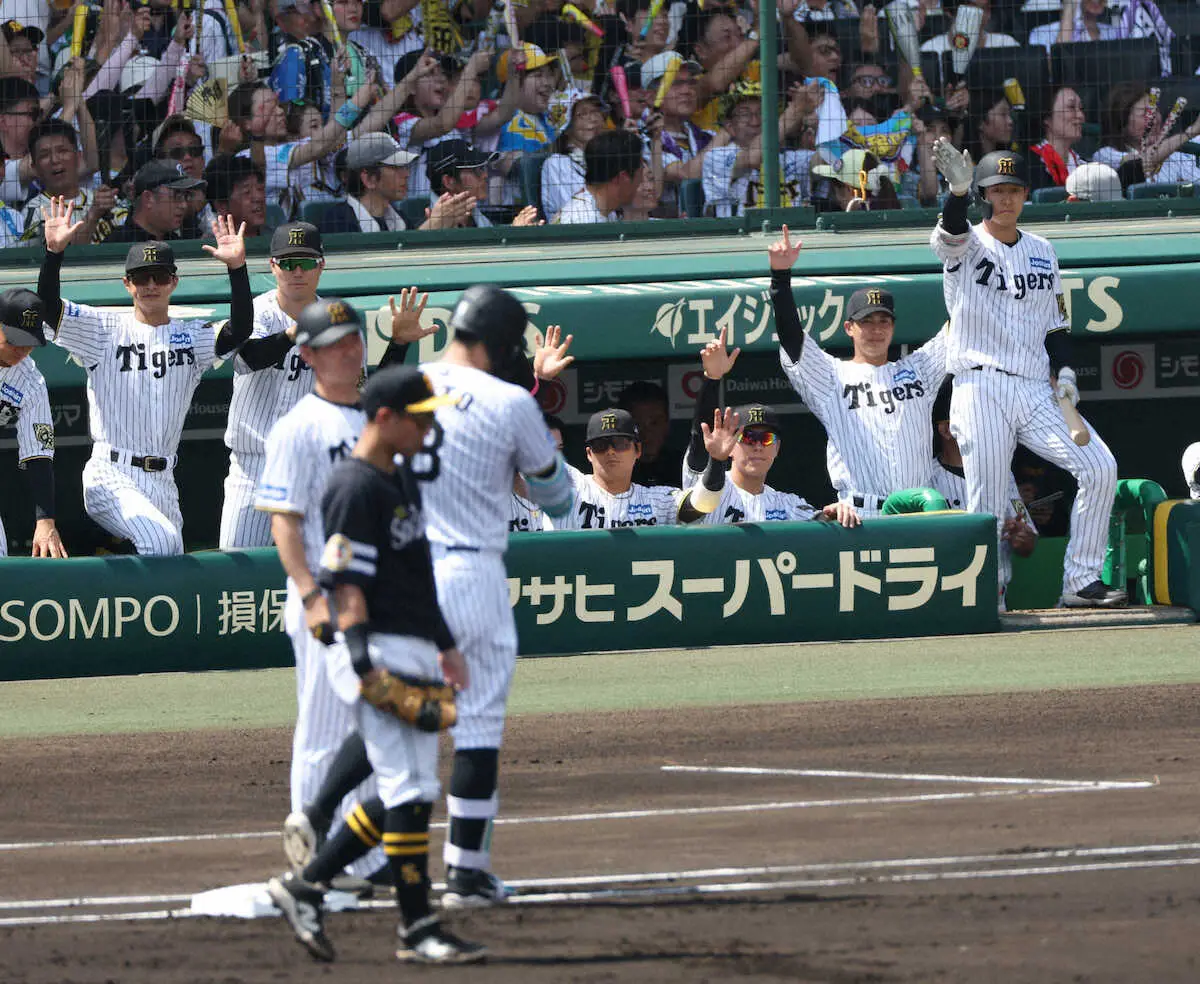 【画像・写真】岡田顧問「いい形で終わってリーグ戦に入りたい」の期待に応える佐藤輝先制打「軽打でいきましたね」