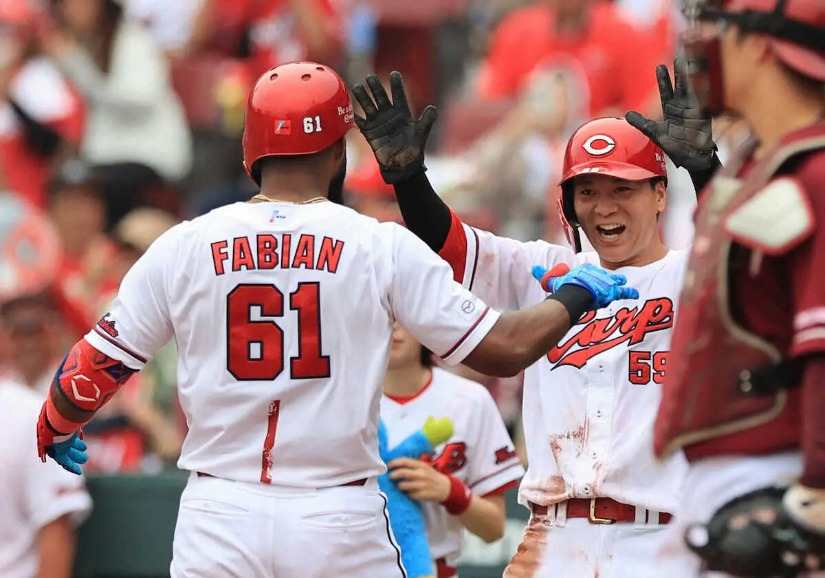 【画像・写真】広島・ファビアンが来日初の2打席連続弾「良いところで打つことができた」