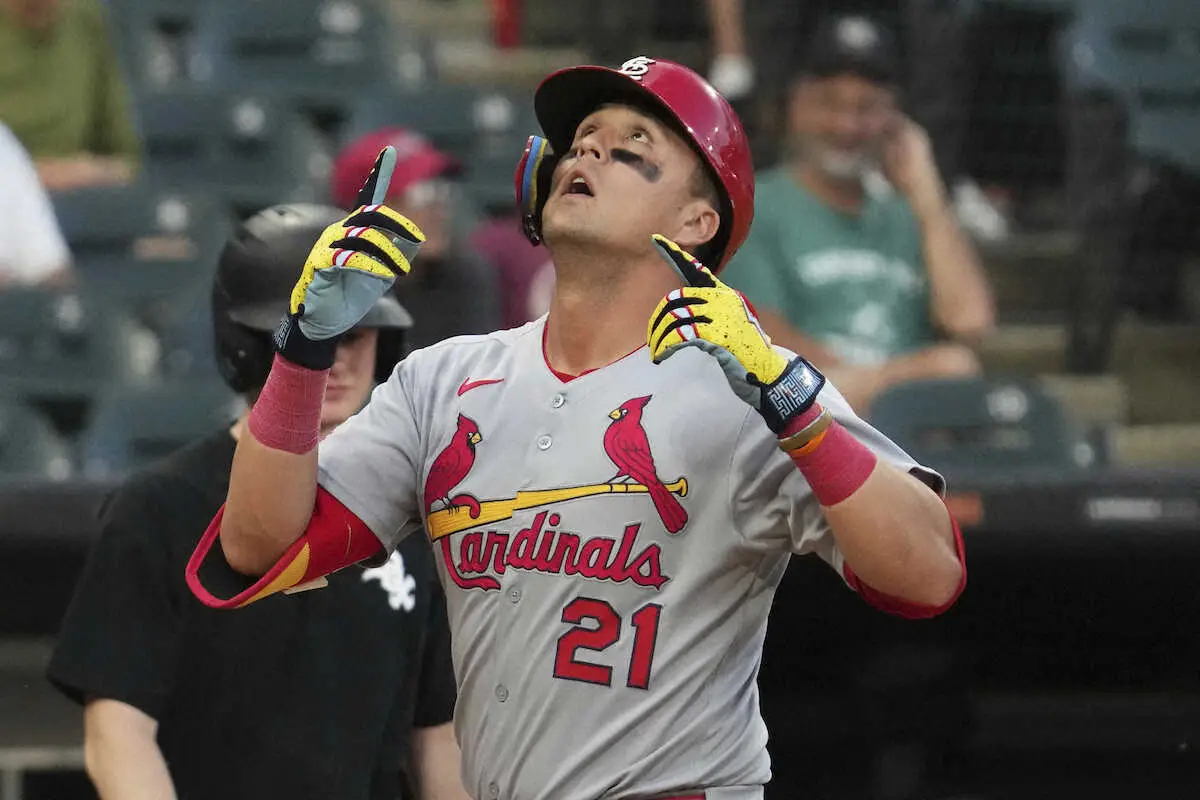 【画像・写真】カージナルス・ヌートバーがチーム最多タイ10号！4年連続2桁HR　鈴木誠也の前で先制2ラン　本拠沸く