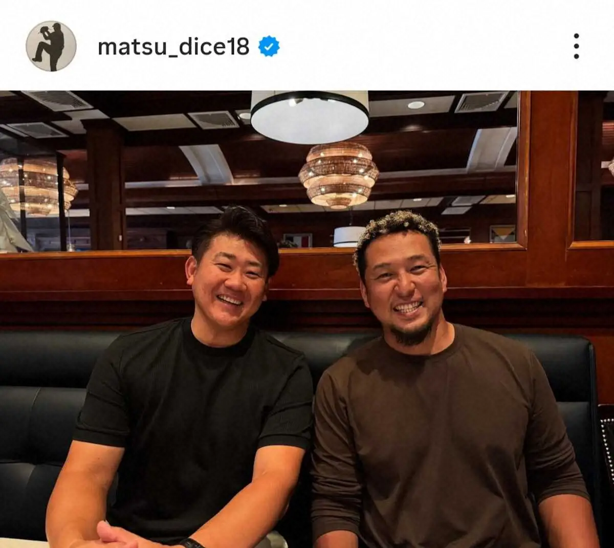 【画像・写真】松坂大輔さんが米ボストンで現役引退した中島宏之さんと再会　一緒にランチ「ナカジの旅は続くようです」