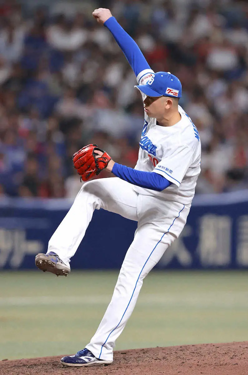 【画像・写真】中日・松山、3者連続三振締め！トップ独走28セーブ目　12試合連続セーブは球団では岩瀬に続く快挙