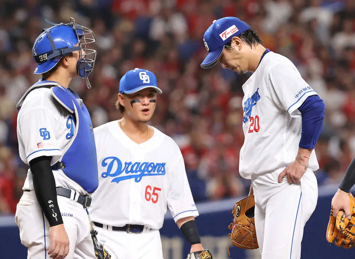 【画像・写真】中日　先発・涌井秀章は6回2失点と粘るも3敗目　小園に決勝の2点三塁打を許し「自分の投げミス」