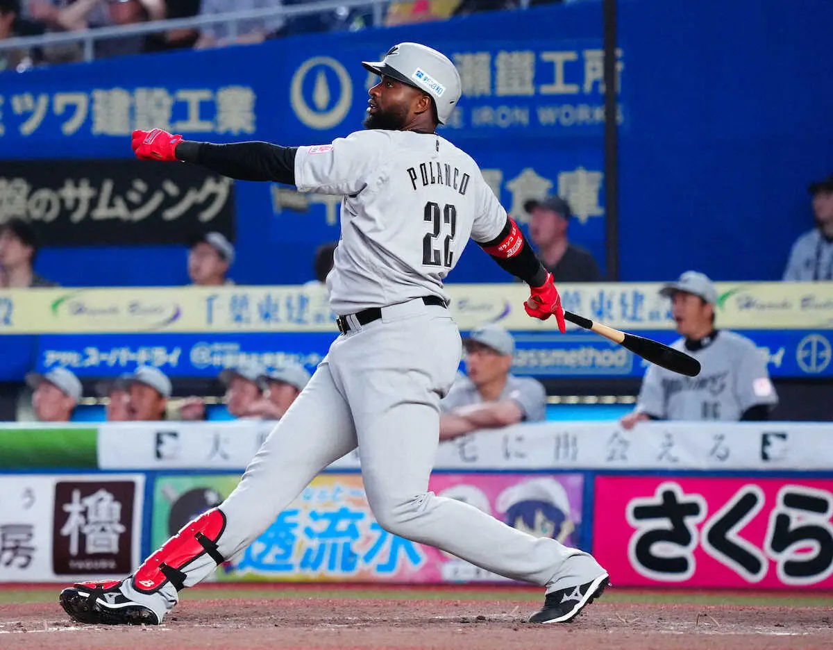 【画像・写真】ロッテ　主砲ポランコの「パワー！」が帰ってきた　1軍復帰し4回に5号ソロ　約2カ月ぶりの一発