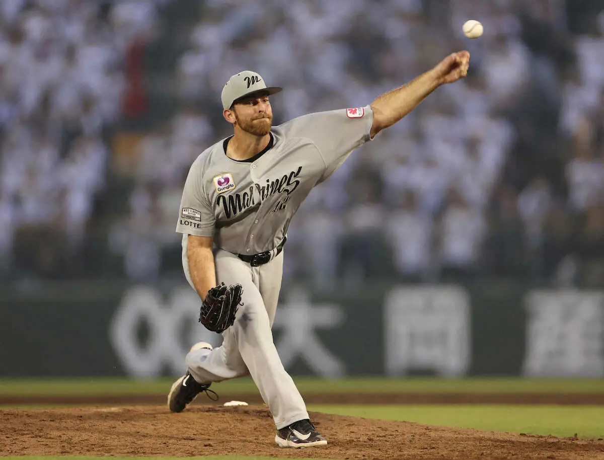 【画像・写真】ロッテ　先発左腕のサモンズは自身3連勝で4勝目　暑さもあって5回で降板　吉井監督「よく頑張りました」