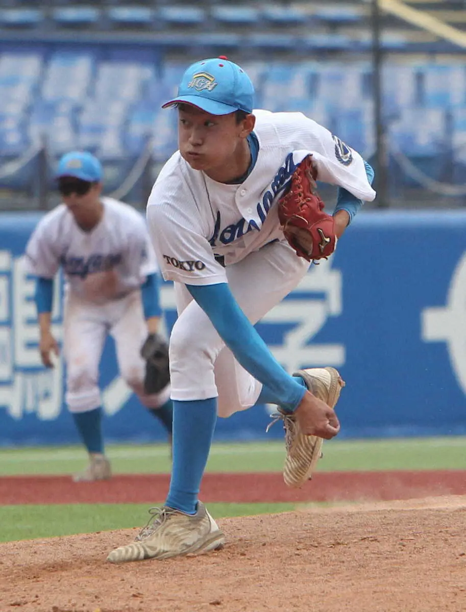 【画像・写真】【高校野球】青山学院エース二岡択実が7回1失点で初戦突破貢献　巨人二岡ヘッドの長男