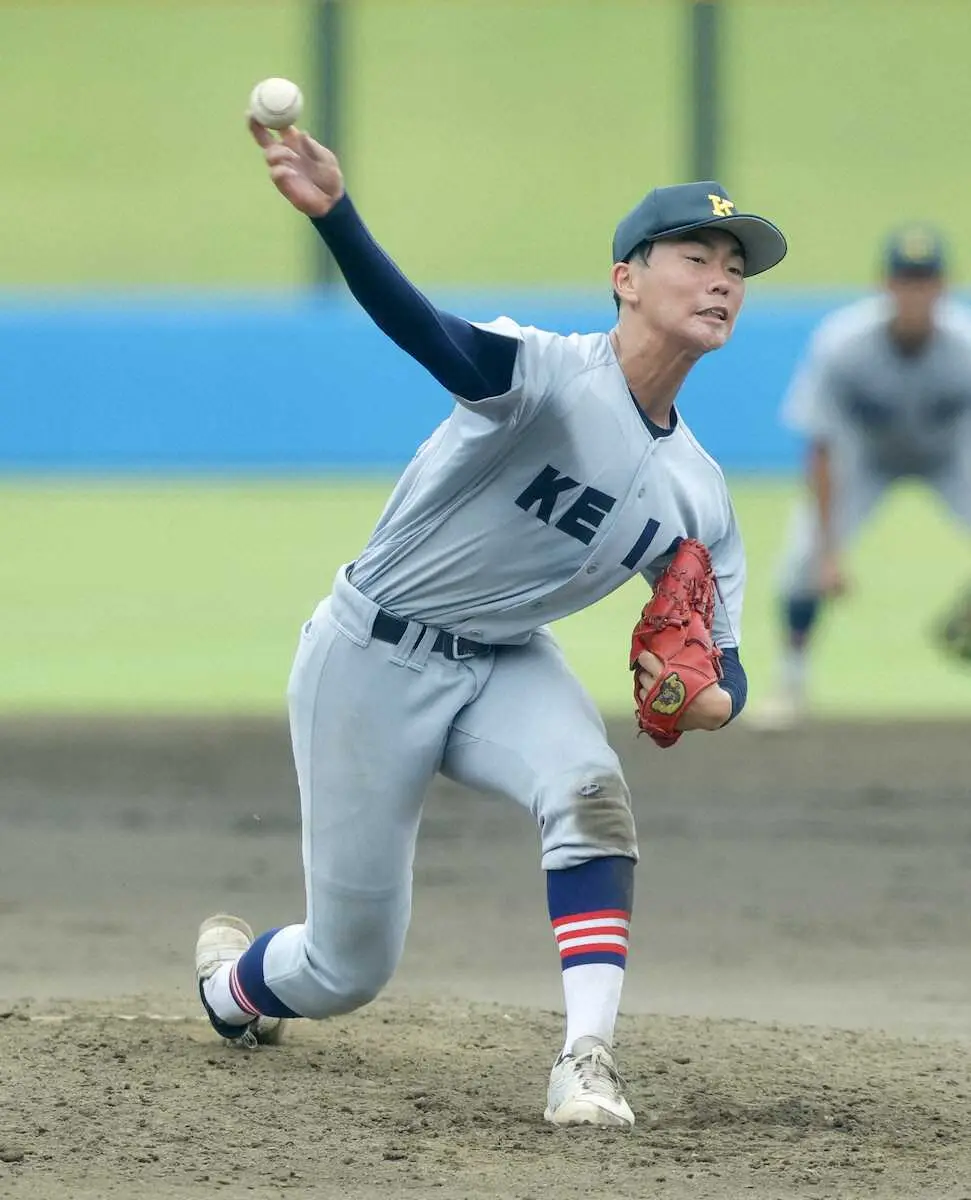 【画像・写真】【高校野球】慶応1年生・湯本　二刀流で「慶応対決」大勝に貢献　ドジャース大谷を「いつかは超えたい」