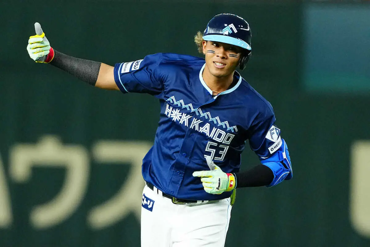 【画像・写真】新庄日本ハム先制！　水谷が「達ちゃん」の期待に応える自身最多9号2ラン「お願いしますと言われたので」