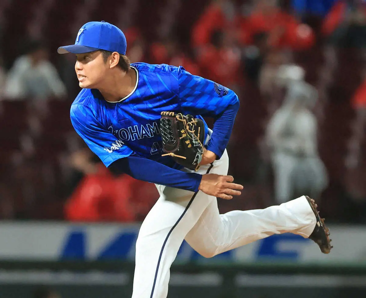 【画像・写真】DeNA2番手で登板した森原（撮影・岸　良祐）