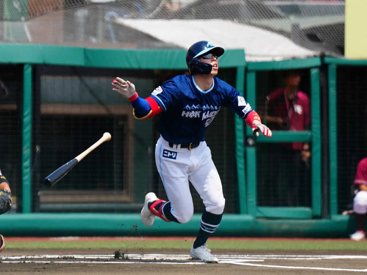 【画像・写真】日本ハム　五十幡が初回初球を先頭打者本塁打！　4年ぶりとなるプロ2号に「感触を忘れていた」
