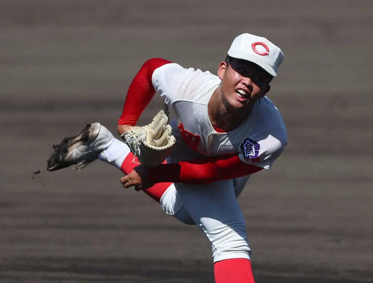 【画像・写真】＜奈良・智弁学園＞　智弁学園の先発・杉本は3回無安打の好投を見せる　（撮影・後藤　大輝）