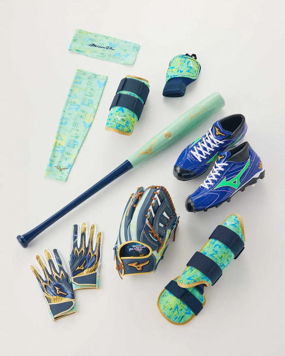 【画像・写真】阪神・佐藤輝＆森下　球宴仕様アイテム公開　ターコイズグリーンを基調とした爽やかなデザイン