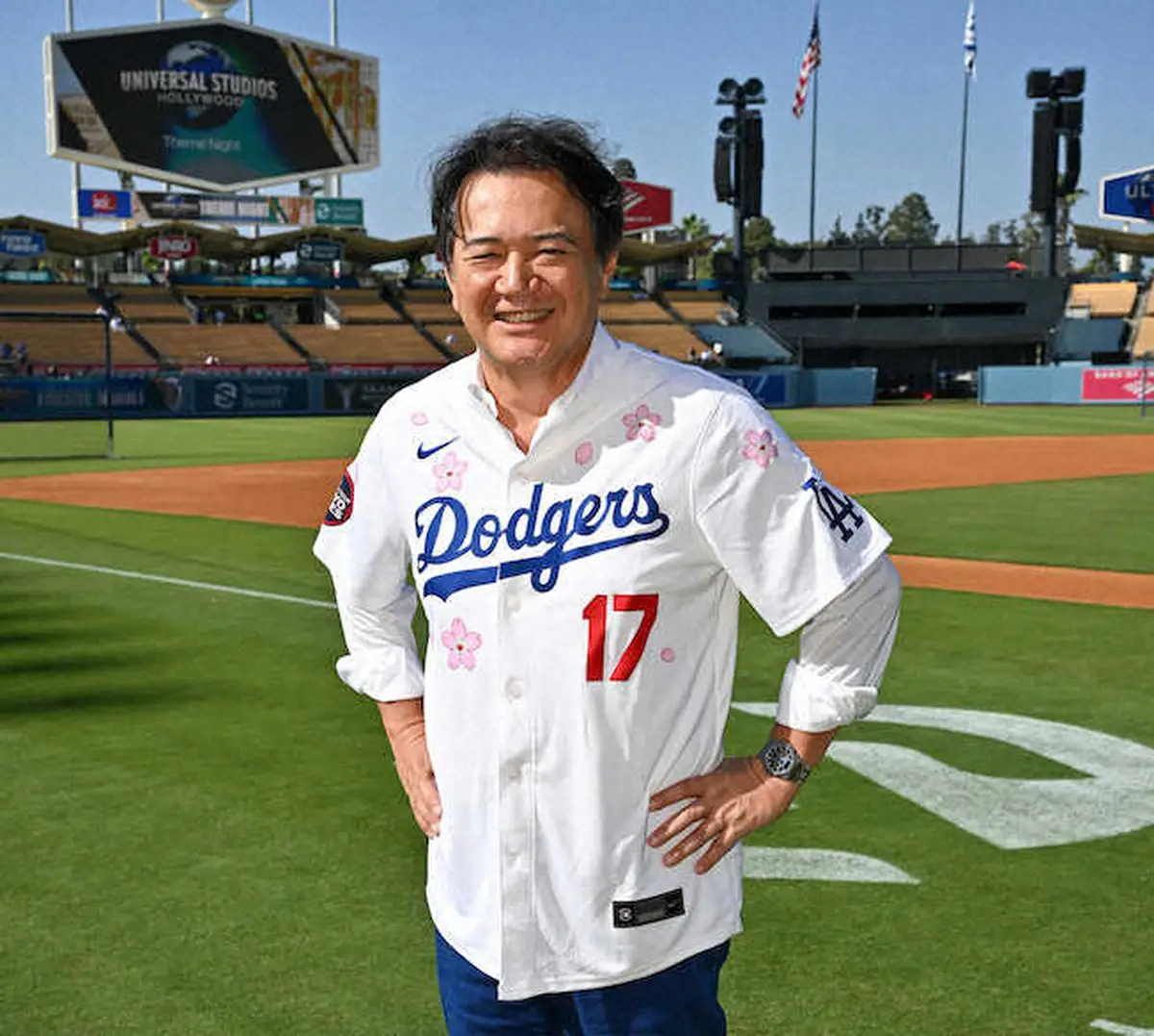 【画像・写真】6月下旬にドジャースタジアムを訪れたコーセーの小林一俊社長