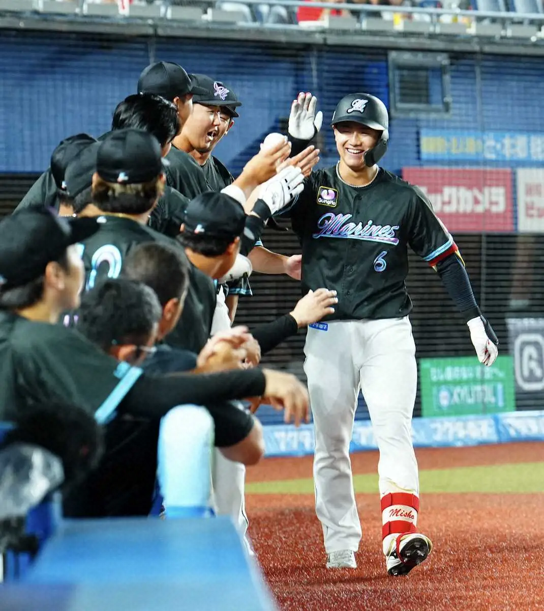 【画像・写真】ロッテ　ドラフト1位・西川史礁が待望のプロ初アーチ　55試合、202打席目での一発に「凄くうれしい」