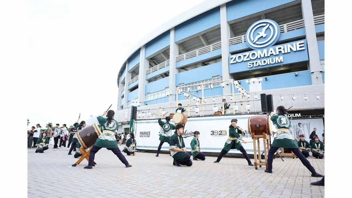 【画像・写真】ロッテ　マリーンズ夏祭で千葉県内の中高生が和太鼓演奏
