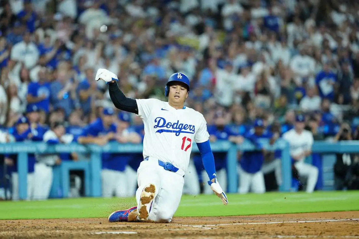 【画像・写真】大谷翔平　第4打席は四球→二盗　今季16盗塁目　T・ヘルナンデスの3ランなど一挙5得点の猛攻