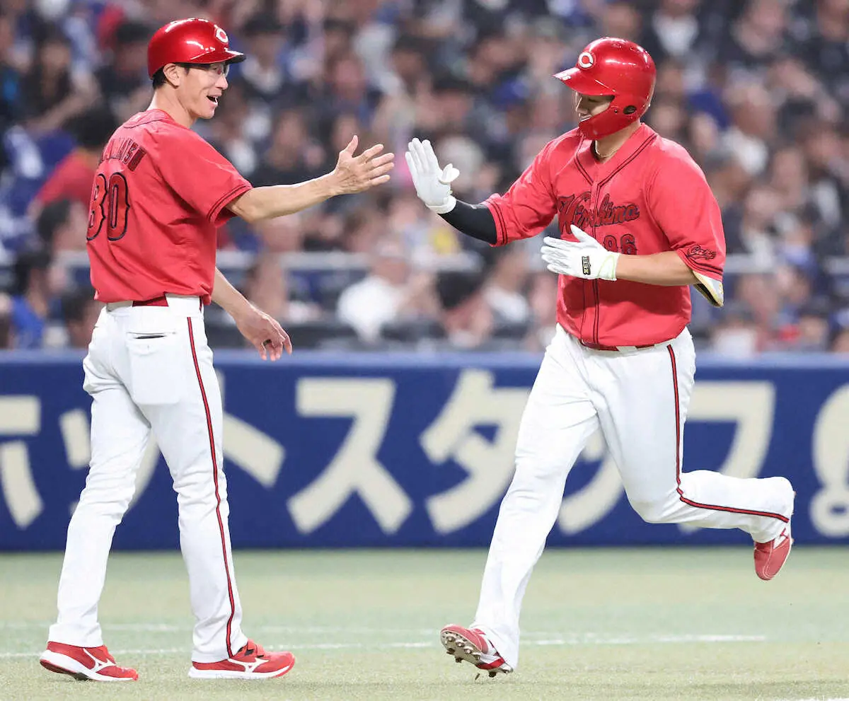 【画像・写真】広島・中村奨　自身初の先頭打者アーチ「良い反応でうまく回転できた」