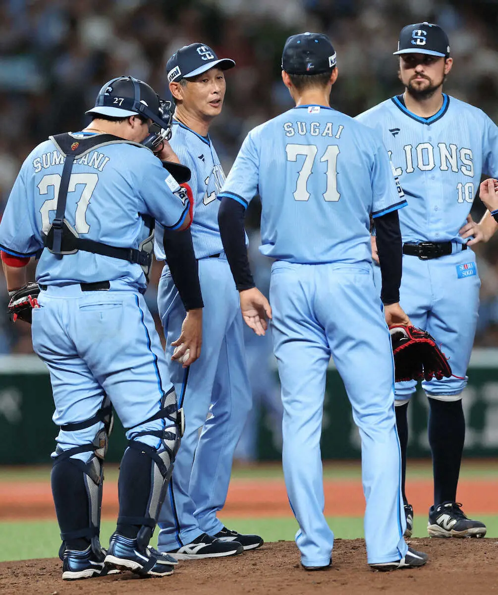 【画像・写真】西武連勝ストップ　菅井4回途中3失点に西口監督「先頭打者に四球で勝負できていなかった」