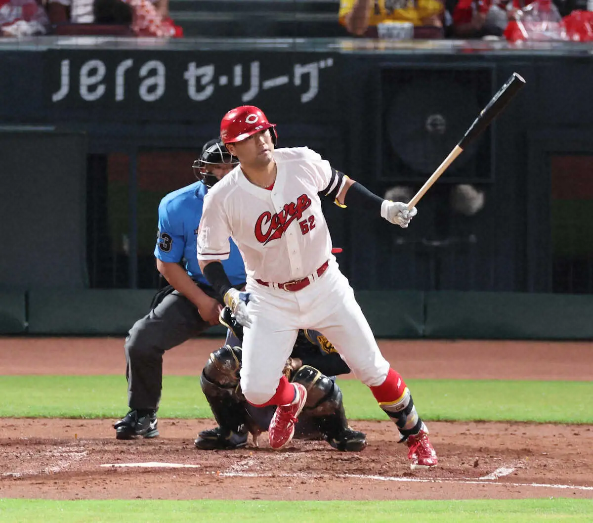 【画像・写真】広島・末包昇大&モンテロ　ついに阪神・大竹耕太郎を攻略！　4位浮上で3位DeNAにも1差と肉薄