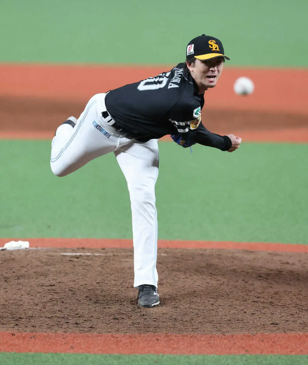 【画像・写真】ソフトバンク・上沢　5回1死までノーヒット投球、6回3失点で降板