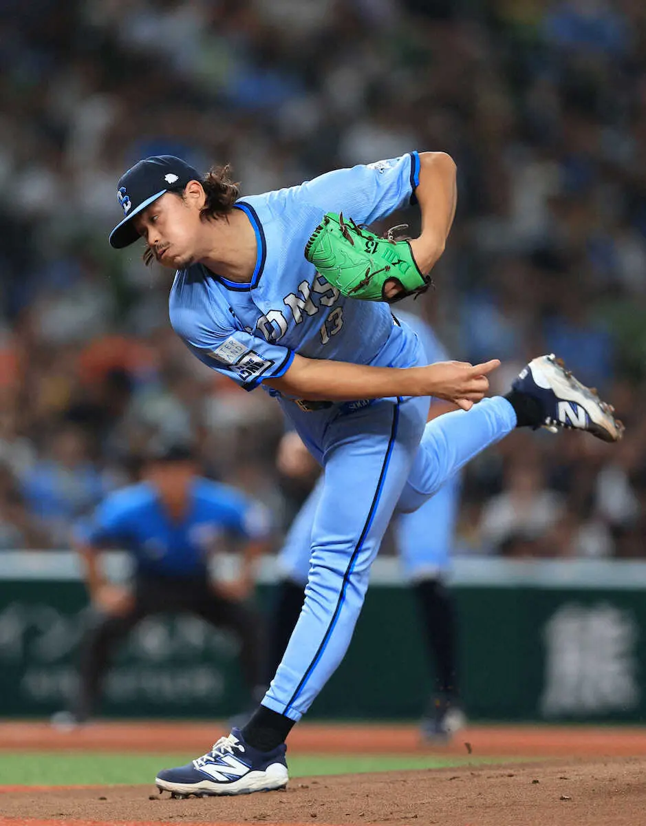 【画像・写真】西武・高橋光成は「右上腕打撲」　打球直撃アクシデントで2回で降板、“大丈夫”のジェスチャーも