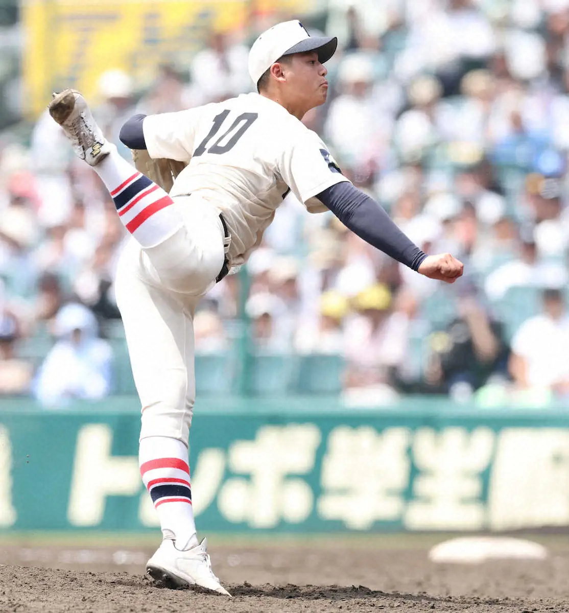 【画像・写真】【甲子園】東洋大姫路の最速147キロ右腕・阪下漣　聖地で復活登板　9回のピンチしのぎ勝利導く