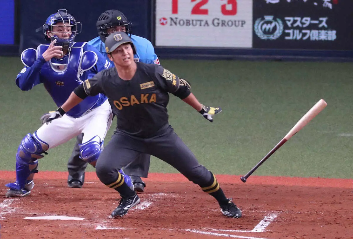 【画像・写真】阪神　プロ初スタメン井坪陽生が初打席で初安打マーク　全力疾走で安打もぎとる