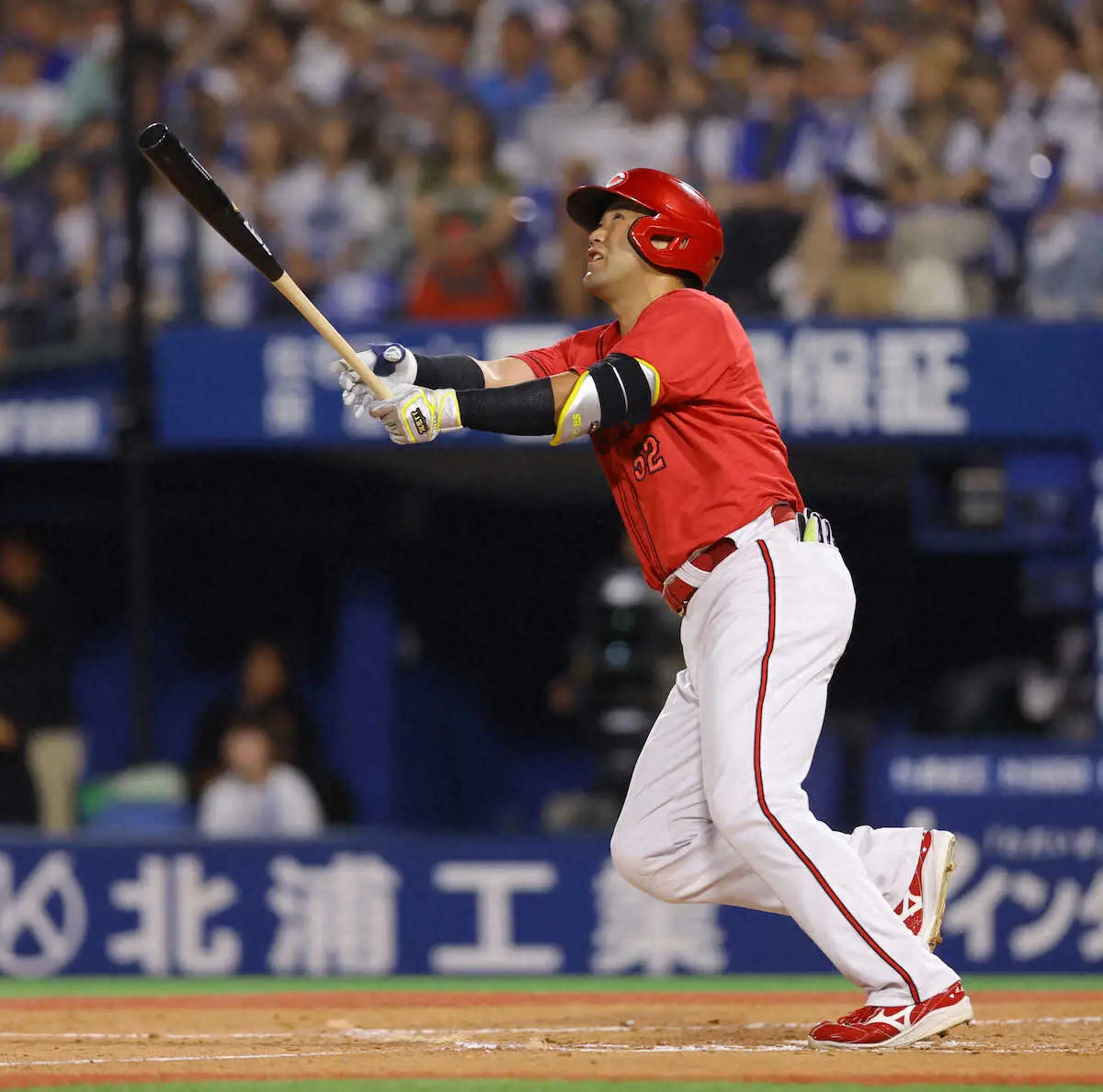 【画像・写真】＜D・広（19）＞3回、犠飛を放つ末包（撮影・松永　柊斗）