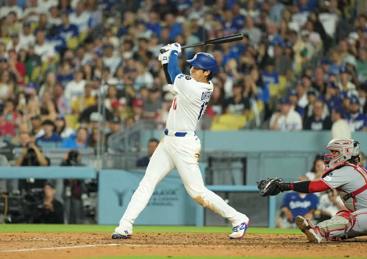 【画像・写真】大谷翔平　第4打席でついに安打　好機で適時打　休養から復帰後は過去4戦で打率.071　ファン大熱狂