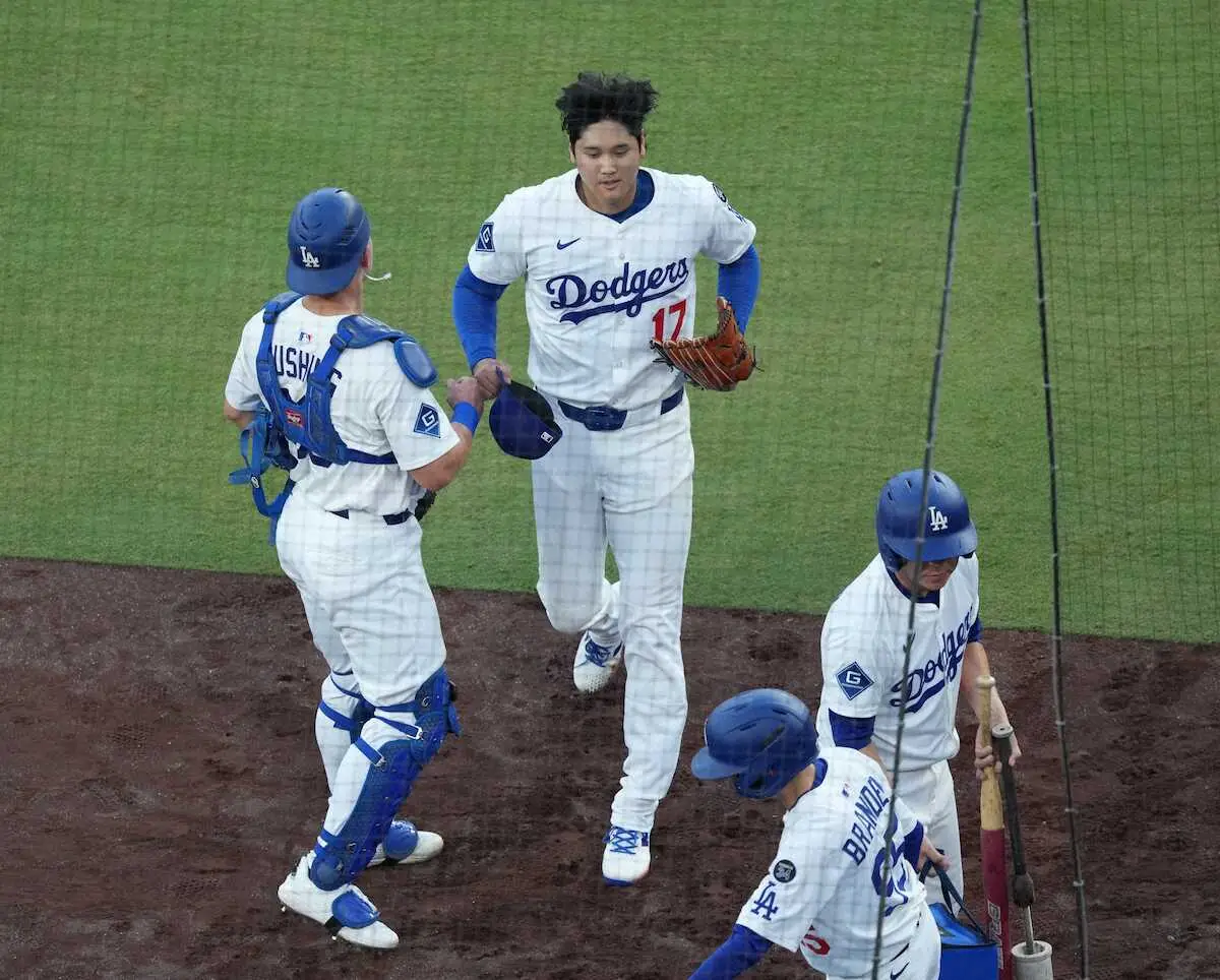 【画像・写真】ラッシング　大谷翔平から「君がリードしてくれ」　749日ぶり勝利に貢献「とても心地よく組めた」