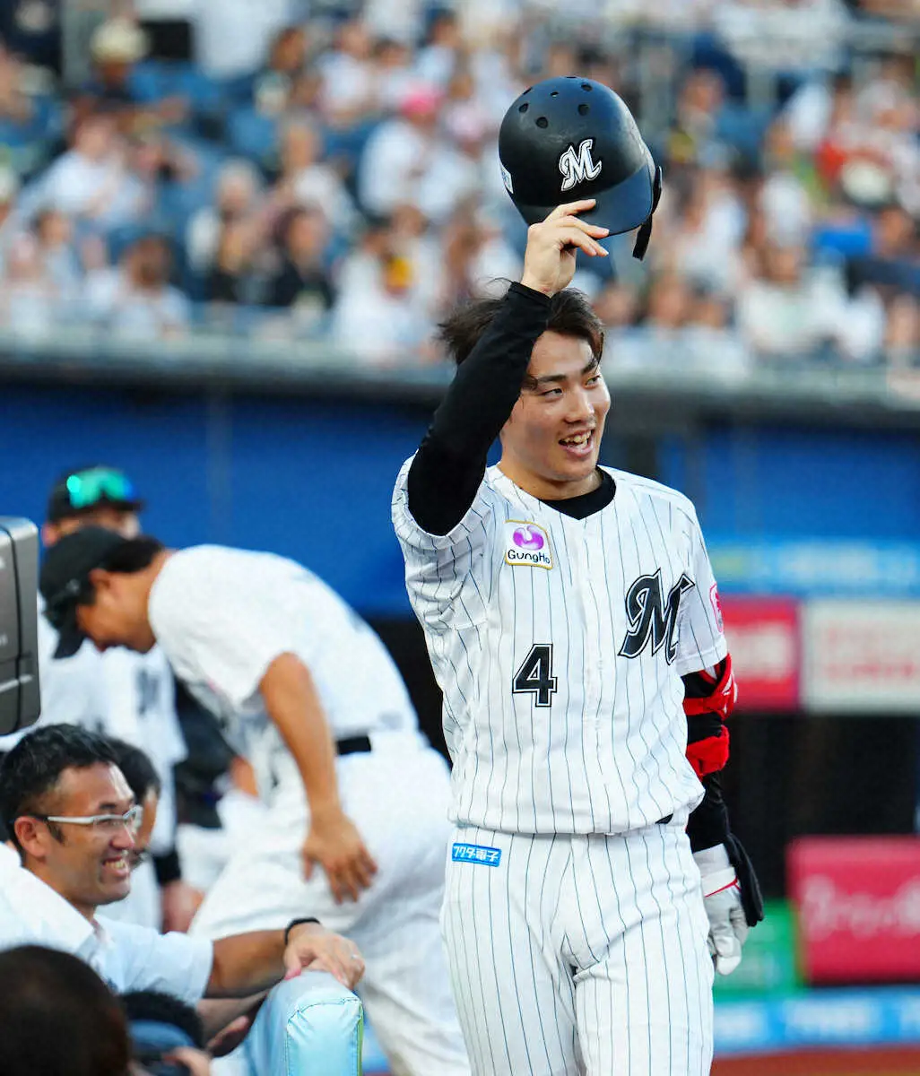 【画像・写真】ロッテ・友杉が“正真正銘”プロ1号「ついに出ちゃいました」　