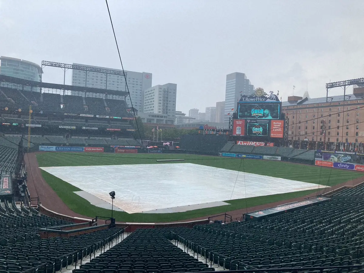 【画像・写真】土砂降りのオリオールズ本拠地